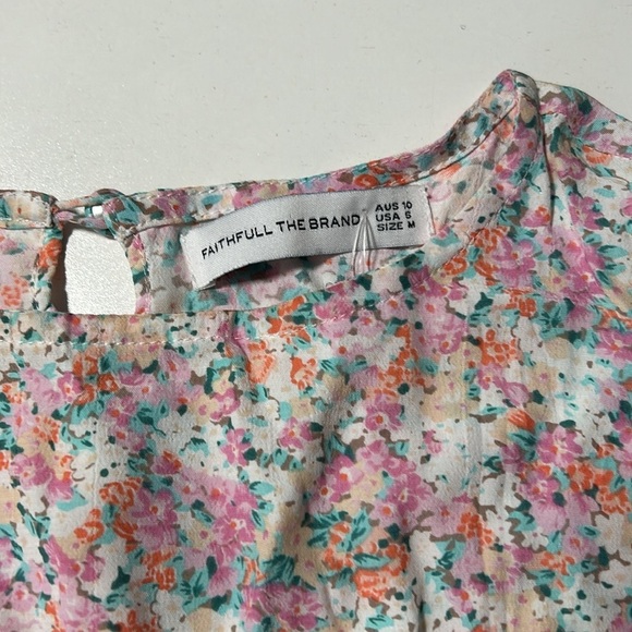 Faithfull The Brand Floral Zip up Knee Length Dress Sz M B - Picture 2 of 4